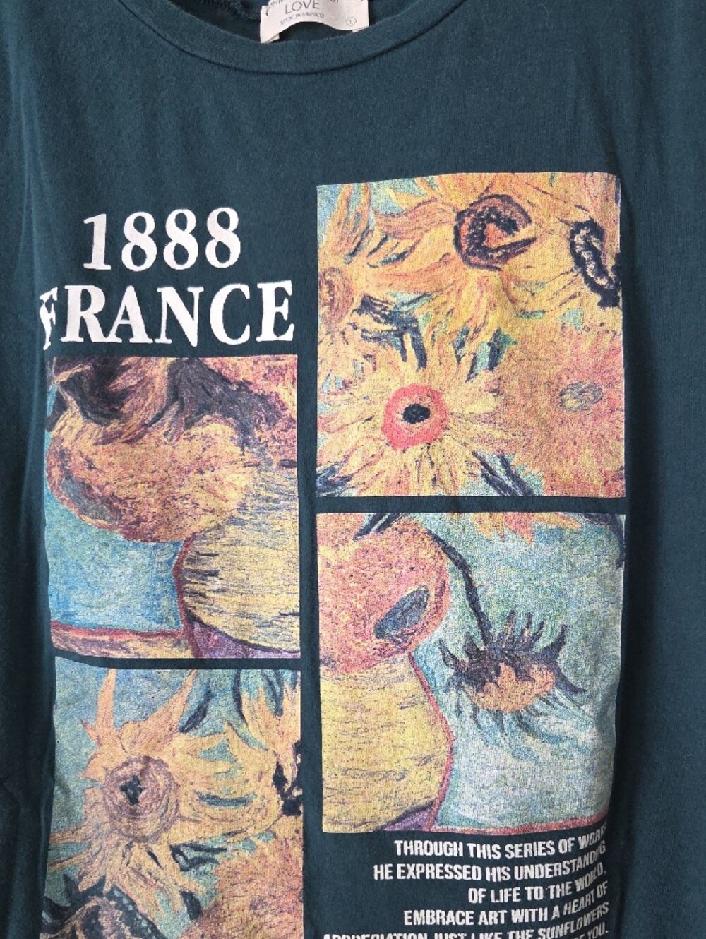 Sunflower Graphic Tee - Dark Green Size L - Picture 3 of 6
